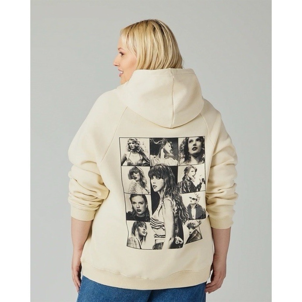 Taylor Swift The Eras Tour Beige Hoodie XL Unisex Sherpa Lined Official Merch